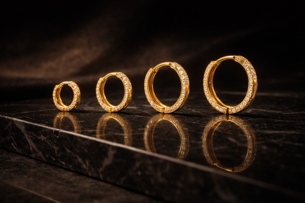 IMG_8637 Elegant Gold Hoop Earrings 12 mm
